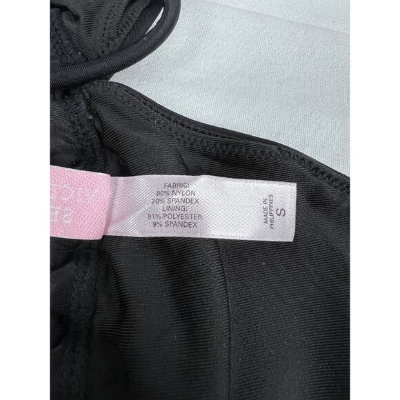 Victoria's Secret Bikini Top Black Halter Triangle Swim Sexy Capsule Beach Babe - Picture 4 of 4